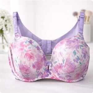 Torrid NWT Lightly Lined Back Smoothing T-Shirt Bra Floral Plus Size 44D